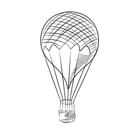 An illustration of a hot air balloon.