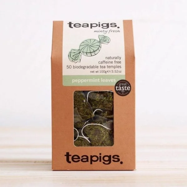 An image of Tea Pigs peppermint leaves packaging.