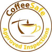 An image of the coffee safe approved inspections logo.