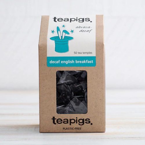 An image of teapigs decaf tea packaging.