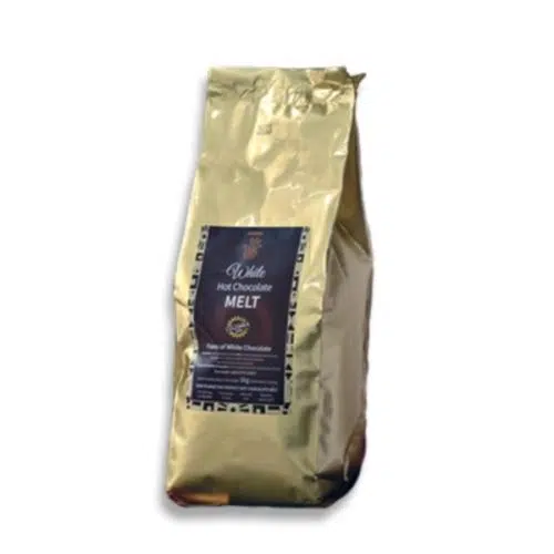 An image of Ecuador packaging of white hot chocolate melt cocoa beans.