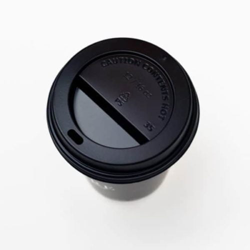 image showing a black paper cup sip through lid