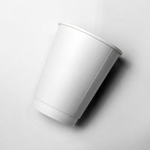 white compostable 12 oz double walled cups
