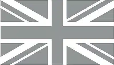 Image of a black and white union jack flag.