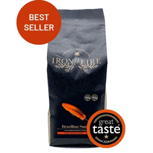 1kg black bag of Brazilian coffee beans